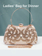 Elegant Beaded Pearl Evening Clutch Bag With Rhinestones