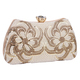 Elegant Beaded Pearl Evening Clutch Bag With Rhinestones