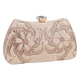 Elegant Beaded Pearl Evening Clutch Bag With Rhinestones