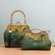 classic nature green bag vintage bags women tote women's handbags fringe bag original handmade mother gift lady bags chain strap