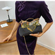 Embroidered Evening Bag With Metal Handle Chain Shoulder Clutch