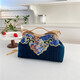 Embroidered Evening Bag With Metal Handle Chain Shoulder Clutch