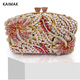 Gold Diamond Evening Clutch Bag With Swarovski Stones