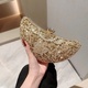 shiny and fashion rhinestone flower mental handle women evening party bag
