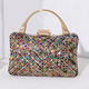 Rhinestone Clutch Handbag With Top Handle Sparkly Evening Wedding Purse