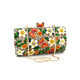 Purple Floral Crystal Evening Clutch Bag With Butterfly Design