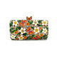 Purple Floral Crystal Evening Clutch Bag With Butterfly Design