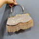 Diamond-Studded Tassel Evening Clutch Bag - Beaded Party Purse