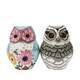 Grey Silver Owl Eye Evening Bag With Crystal Diamante