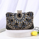 Hand-Beaded Dinner Bag With Metal Chain Shoulder Strap