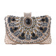 Hand-Beaded Dinner Bag With Metal Chain Shoulder Strap
