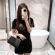 Glitter Evening Handbag With Top Handle And Chain Crossbody Strap