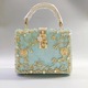 heary hollow metal gold flower crystal evening clutch bag women purses and handbags luxury designer wedding party travel nice wa