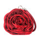 Women’S Rose Flower Handbag Satin Top Handle Bridal Evening Clutch Purse