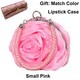 Women’S Rose Flower Handbag Satin Top Handle Bridal Evening Clutch Purse