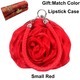 Women’S Rose Flower Handbag Satin Top Handle Bridal Evening Clutch Purse