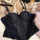 Satin Lace Corset Top With Fishbone Underwire Bra