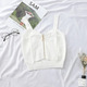 solid slim crop top women summer t-shirt elastic camis women zipper fly camisoles knit backless off shoulder tops