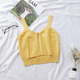 solid slim crop top women summer t-shirt elastic camis women zipper fly camisoles knit backless off shoulder tops