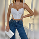 Corset Cut Out Patchwork Cross Bandage Camisole Crop Fishbone Vest
