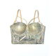 Snake Pattern Bronzing Laser Bustier Crop Corset Cami Top