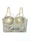 Snake Pattern Bronzing Laser Bustier Crop Corset Cami Top