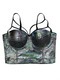 Snake Pattern Bronzing Laser Bustier Crop Corset Cami Top