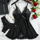 Deep V Lace Chemise Nightgown Sleepwear Mini Babydoll