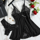 Deep V Lace Chemise Nightgown Sleepwear Mini Babydoll