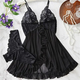 Red Lace Transparent Bra And Panty Set Babydoll Dress