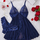 Red Lace Transparent Bra And Panty Set Babydoll Dress