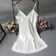 Bowknot Transparent Lace Tulle Hollow Suspender Nightdress