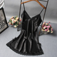 Bowknot Transparent Lace Tulle Hollow Suspender Nightdress