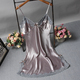 Bowknot Transparent Lace Tulle Hollow Suspender Nightdress