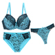 Push-Up-BH-Sets für Damen, 3-teilige Unterwäsche, transparente Dessous, Beige, Schwarz, Blau