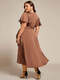Elegant Ruffled Sleeve Midi Satin Bridesmaid Dress With Asymmetrical Hem