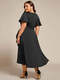 Elegant Ruffled Sleeve Midi Satin Bridesmaid Dress With Asymmetrical Hem