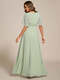 short sleeves pleated applique a-line floor-length formal evening dress