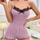 Black Butterfly Lace Stitching Sling Onesie Pajama