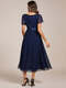 asymmetrical hem evening dresses with embroidery decoration