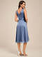strapless v-neck see-through shimmer dress with asymmetrical hem wedding guest dress