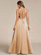 romantic frenulum knotting halter neckline bridesmaid dresses