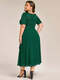 plus size embroidery split nine-length chiffon evening dresses