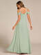 spaghetti straps drop-shoulder sleeve chiffon bridesmaid dress
