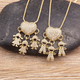 nidin fashion son daughter heart gold color cubic zirconia family girl boy pendant necklace copper chain jewelry for mother gift