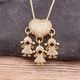 nidin fashion son daughter heart gold color cubic zirconia family girl boy pendant necklace copper chain jewelry for mother gift