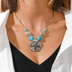 aihua bohemia turquoise stone necklace for women chokers collier femme handmade ethnic pendants necklaces statement jewelry