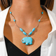 aihua bohemia turquoise stone necklace for women chokers collier femme handmade ethnic pendants necklaces statement jewelry