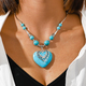 aihua bohemia turquoise stone necklace for women chokers collier femme handmade ethnic pendants necklaces statement jewelry