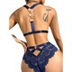 Lace Lingerie Set With Metal Ring Decoration Thong Two-Piece